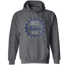 Willie Brown PTA Hoodie: Grey with the White/Blue and Grey Eagles Logo!