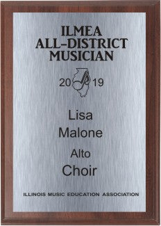 ILMEA All District MUSICIAN'S Custom PLAQUE- PAST YEARS 2017 THRU 2022